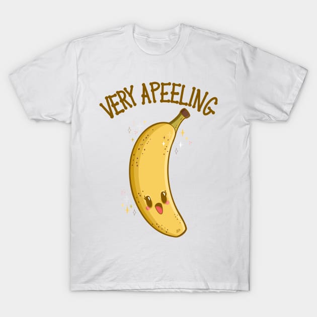 “Very Apeeling” Super Cute Grinning Banana T-Shirt by CyndiCarlson